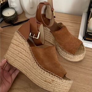 Marc Fisher Suede Espadrille Wedges